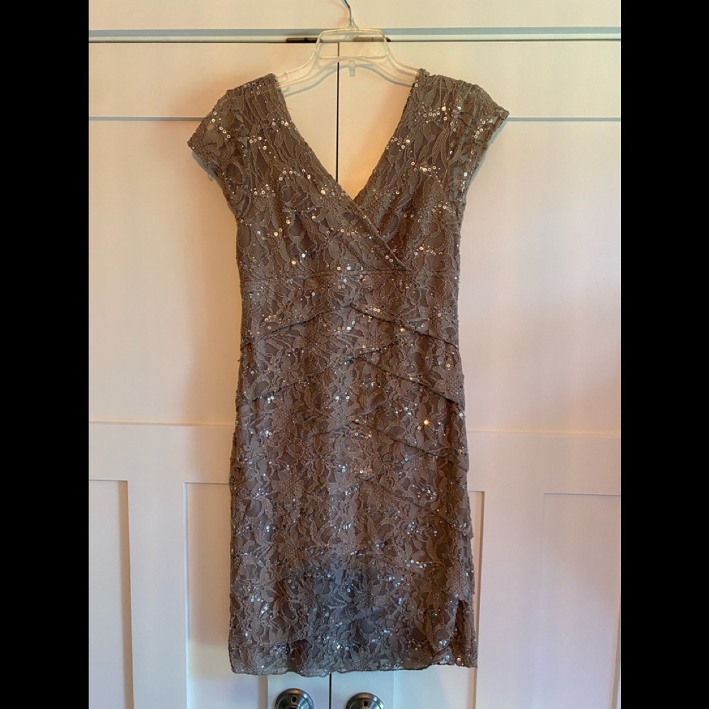 Sequined overlay dress by Dressbarn Collection size 10